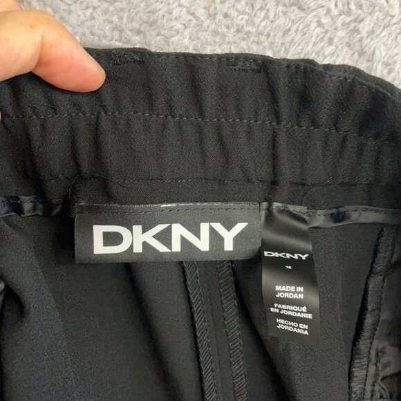 NEW Dkny Women's 16 Black Wide-Leg Pleated Dress Pants Polyester - Picture 9 of 14